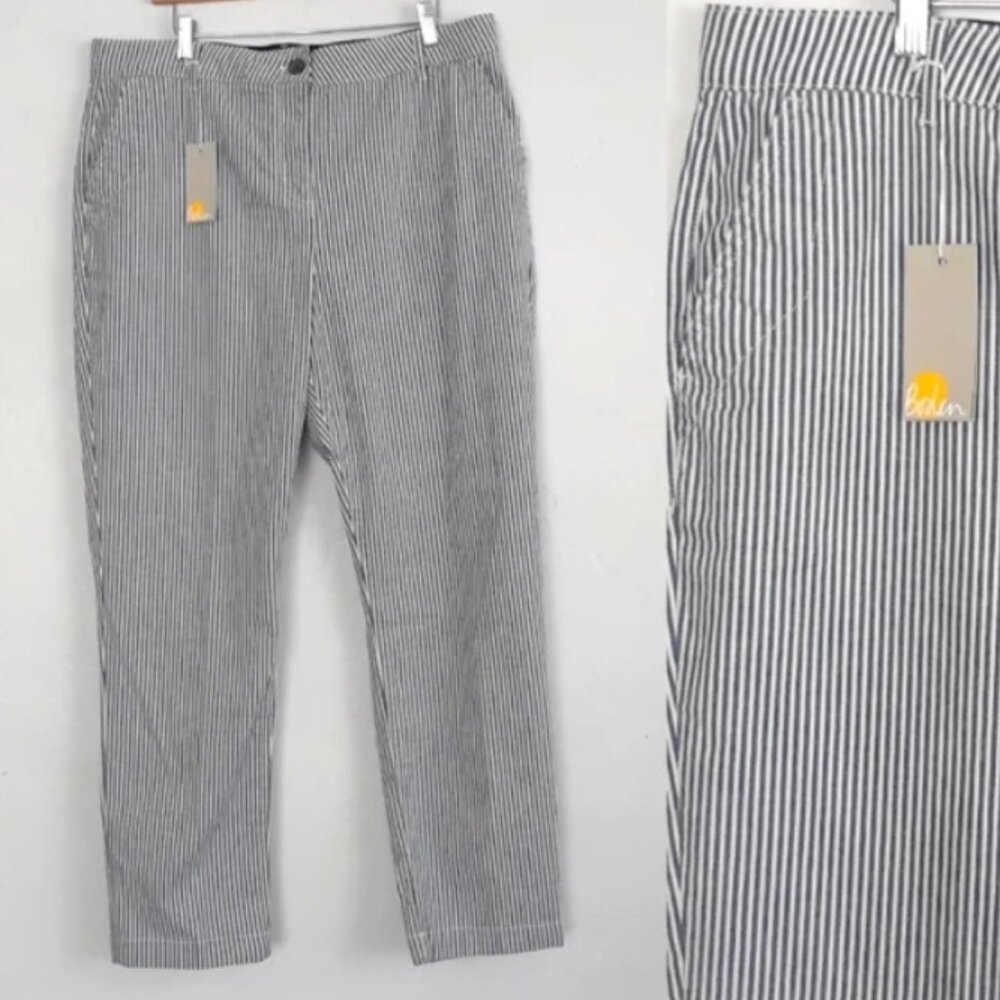 Boden Blue & White Pinstripe Pants